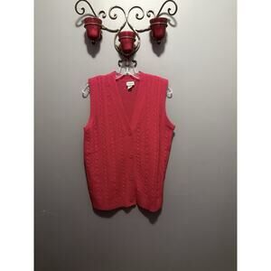 Sara Morgan Red Button Down Sweater Vest Size Medium